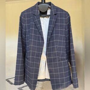 Banana Republic Navy Windowpane Blazer